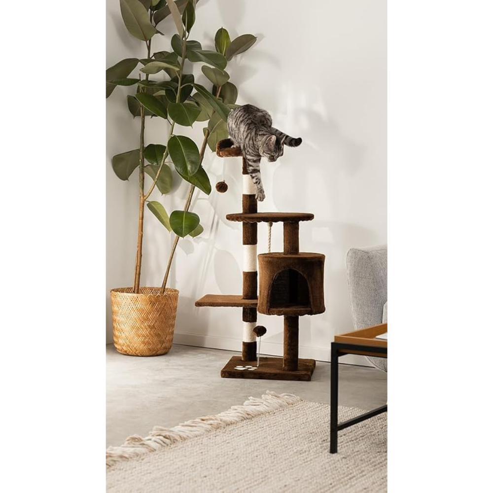 Árbol Rascador para Gatos 112 cm Lionto Marrón
