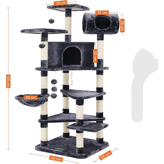 Árbol Rascador para Gatos FEANDREA 143 cm Gris Antracita