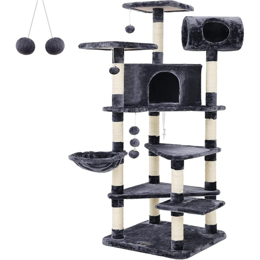 Árbol Rascador para Gatos FEANDREA 143 cm Gris Antracita