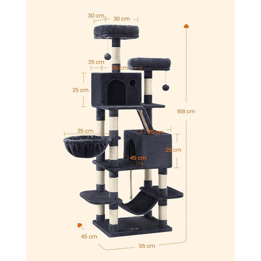 Árbol Rascador para Gatos FEANDREA 168 cm