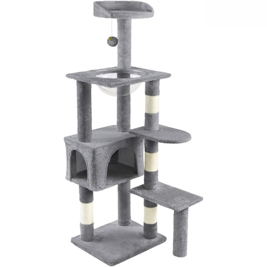 Árbol Rascador para Gatos VOUNOT 143 cm Gris Claro